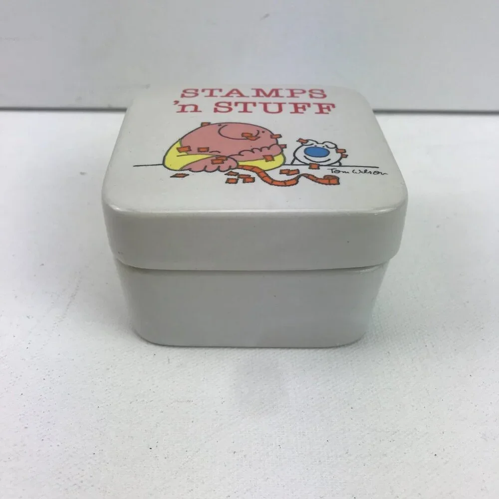 Ziggy Tom Wilson Stamps 'N Stuff Square Glass Trinket Dish Organize